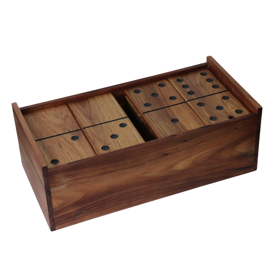 Dominoes in Box | 20 x 10cm Blocks | Solid Blackwood