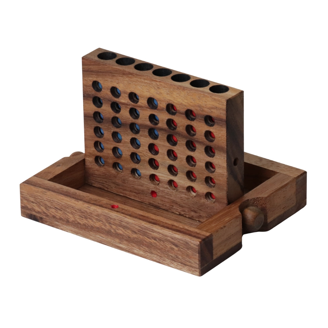 FOUR IN A ROW 2D | 16cm | Wood | Red &amp; Blue balls
