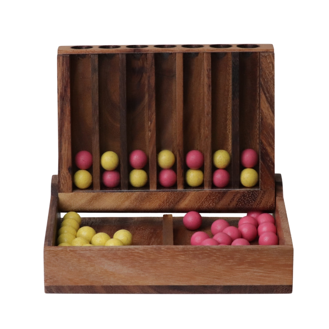 FOUR IN A ROW 2D | 17cm | Wood | Yellow &amp; Pink Balls