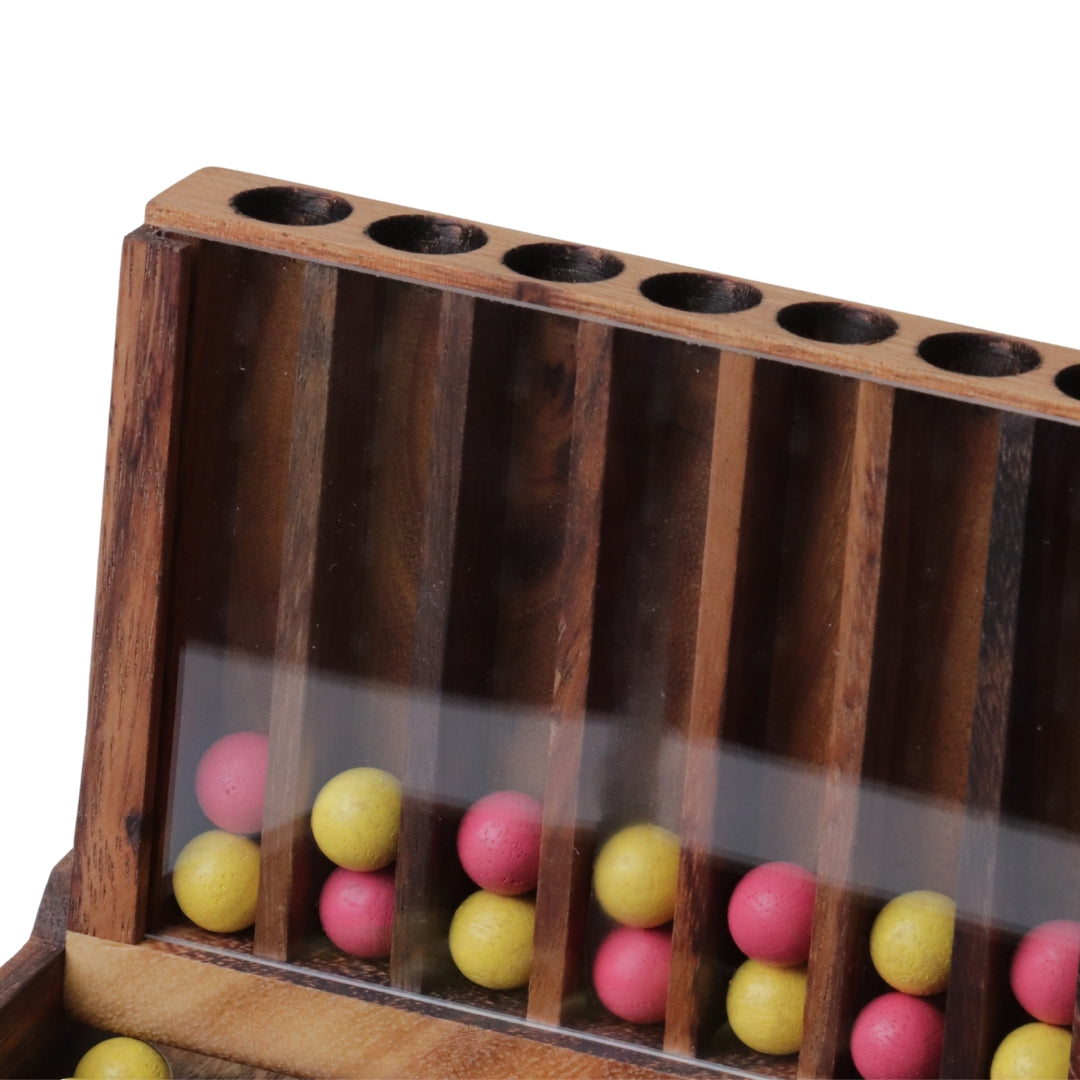 FOUR IN A ROW 2D | 17cm | Wood | Yellow &amp; Pink Balls