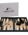 Leatherette Backgammon in Case With Side Racks | 38cm