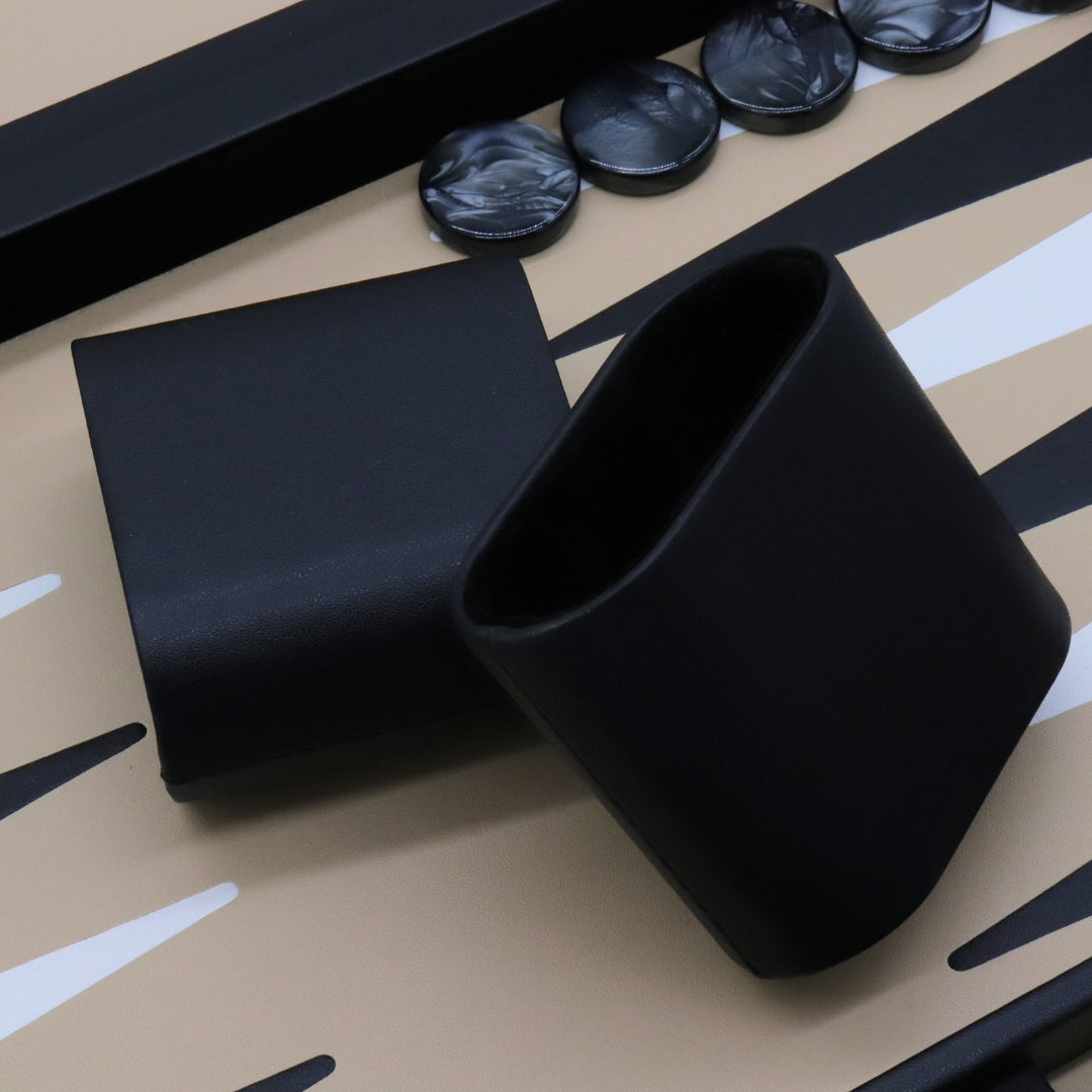 Leatherette Backgammon in Case With Side Racks | 38cm