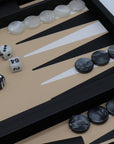 Leatherette Backgammon in Case With Side Racks | 38cm