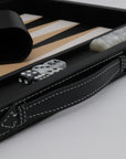Leatherette Backgammon in Case With Side Racks | 38cm