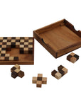 PENTOMINO CHESS BOARD | 14 cm | Solid Wood | 13 Pieces