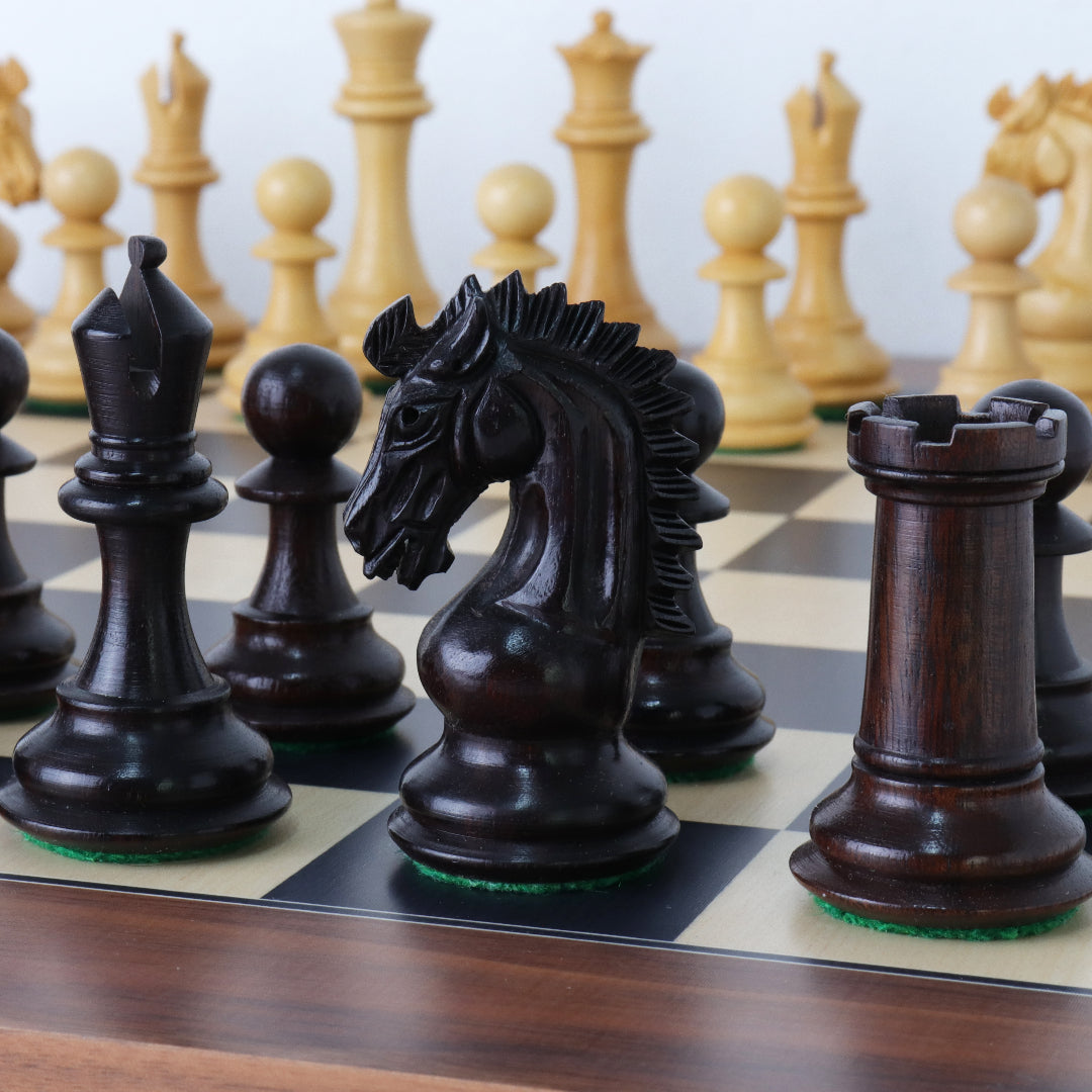 POTISHHEAD | Anjan Wood Pieces | 95mm King | Back Poplar &amp; Sycamore | Walnut Border | 50mm Squares
