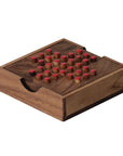SOLITAIRE with Pegs | 11 cm Board | Monkeypod Wood