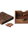 SOLITAIRE with Pegs | 11 cm Board | Monkeypod Wood
