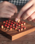 SOLITAIRE with Pegs | 11 cm Board | Monkeypod Wood