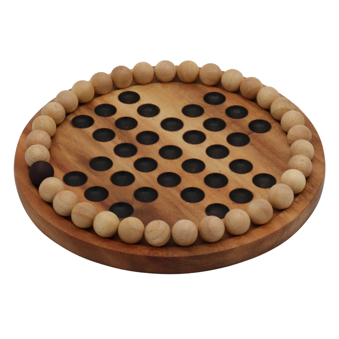 SOLITAIRE with Wooden Balls | 26 cm Board | Solid Wood – House of Chess