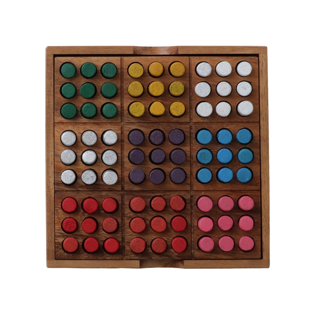 cororful／Sodomほか SUDOKU | 14 cm Board | Multi Colour | Solid Wood – House of Chess