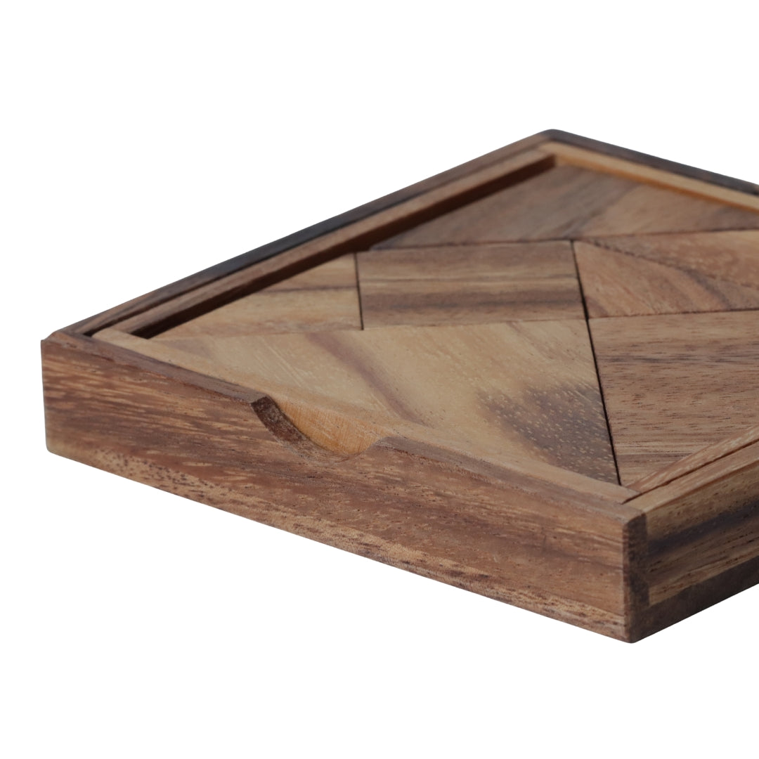TANGRAM SQUARE | 12cm | Monkeypod Wood