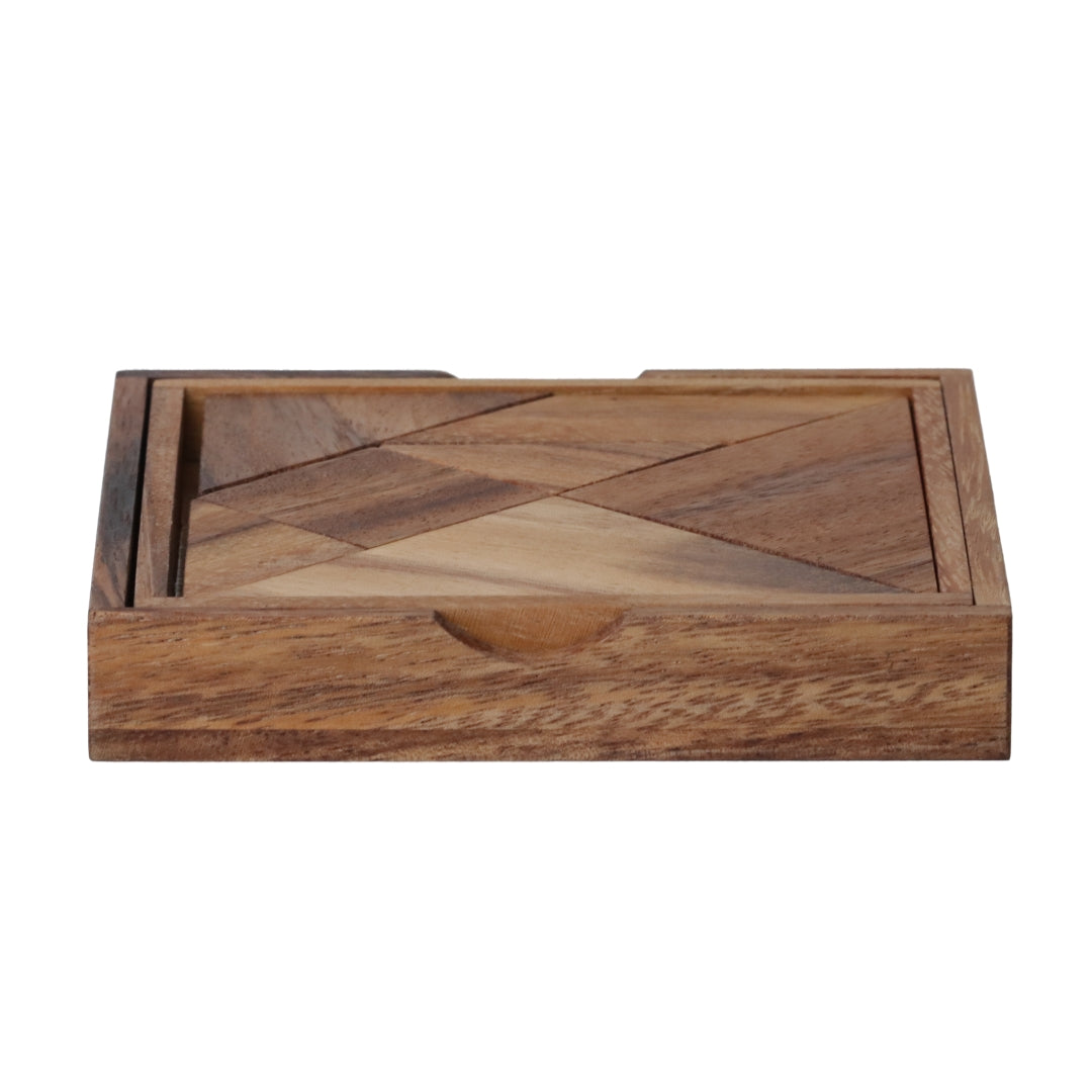 TANGRAM SQUARE | 12cm | Monkeypod Wood