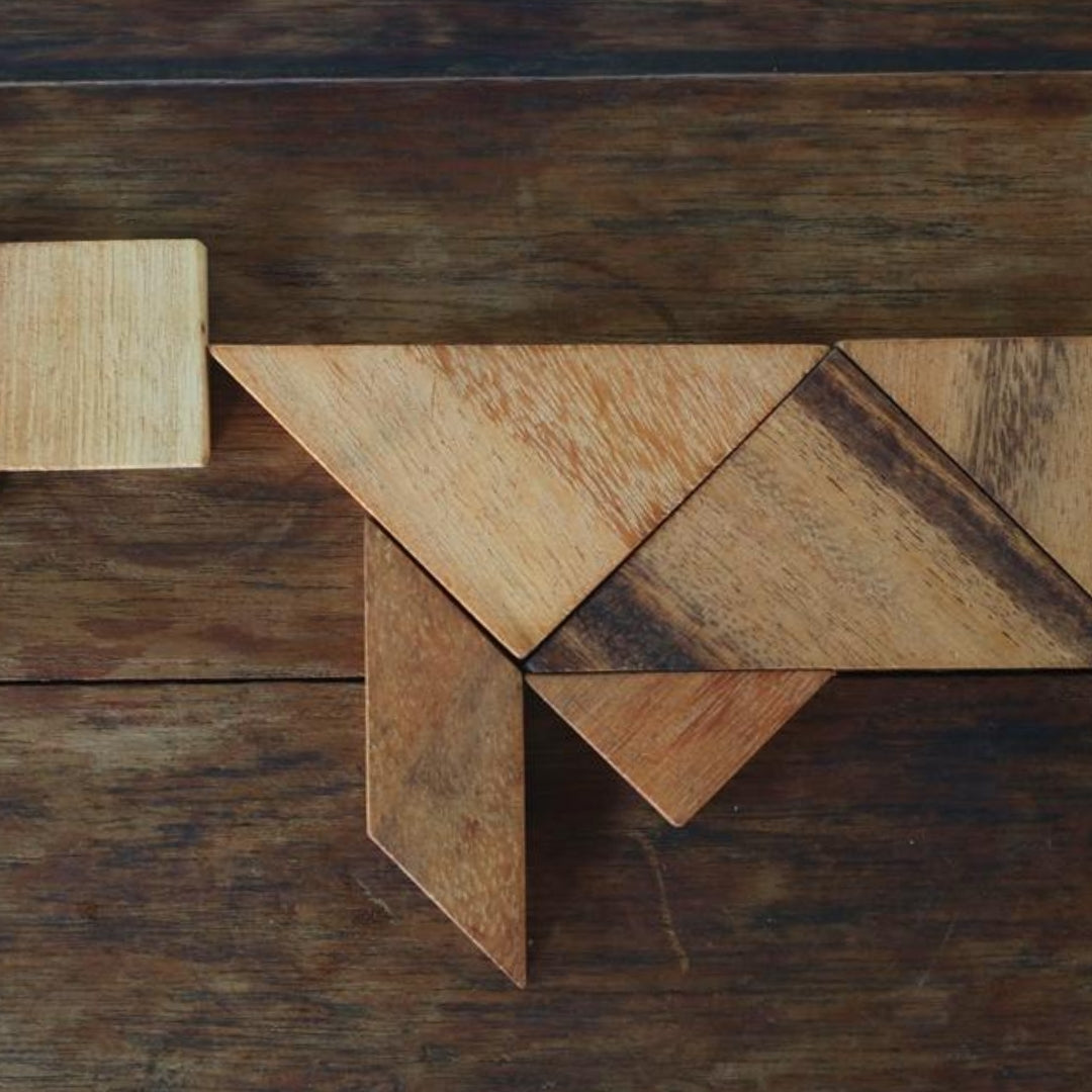 TANGRAM SQUARE | 12cm | Monkeypod Wood