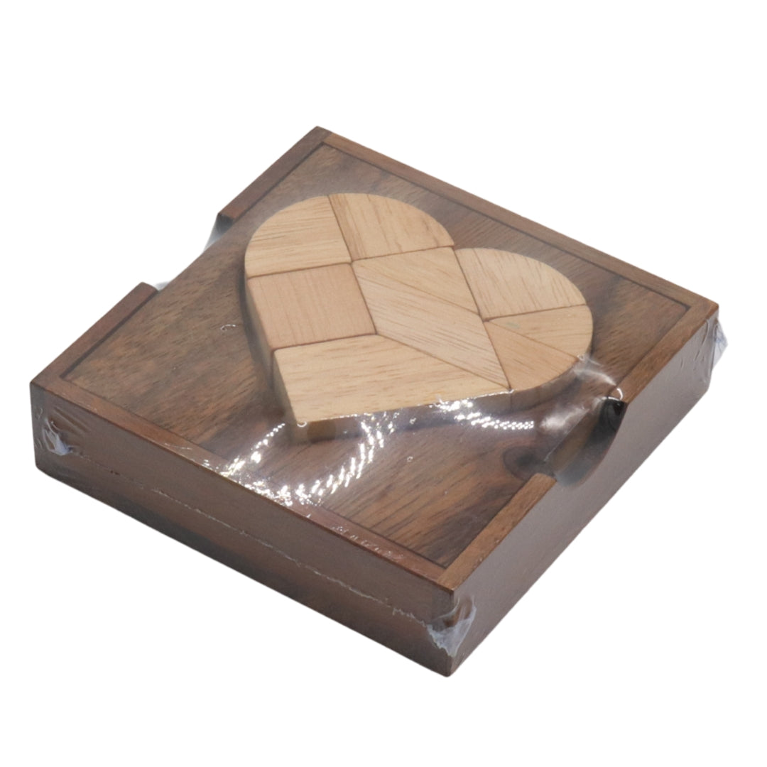 TANGRAM  HEART | 12 cm | Solid Wood | 9 Pieces