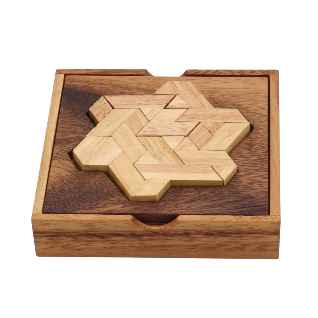 TANGRAM STAR | 13cm | Solid Wood | 12 Pieces