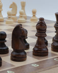 Travel Chess & Checkers Set | Folding | Magnetic | Walnut & Maple | 40cm