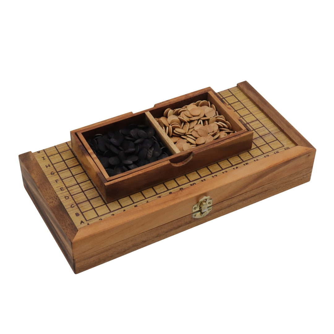 WOODEN GO SET | Fold Board 19 x 19 Grid | 31 x 31 cm | Wooden