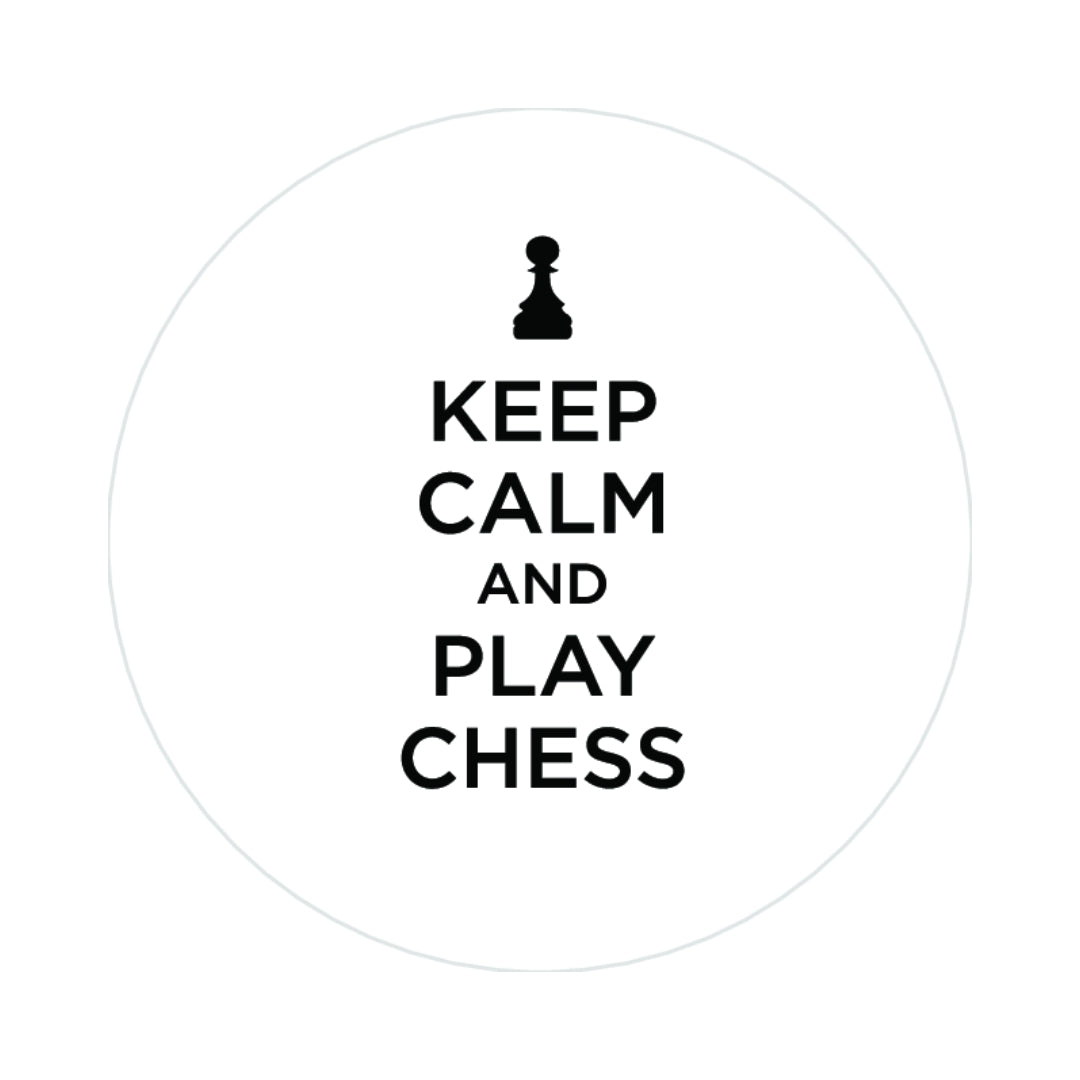 Keep Calm | Chess Badge | White