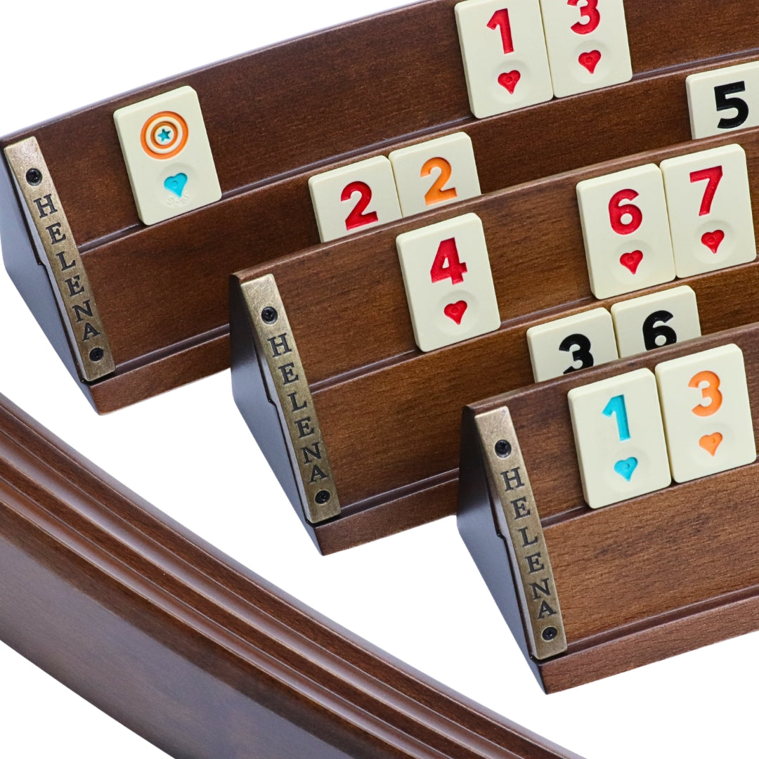Luxury RUMMIKUB SET | 4 Curved Racks | Solid Beech Wood – House of Chess