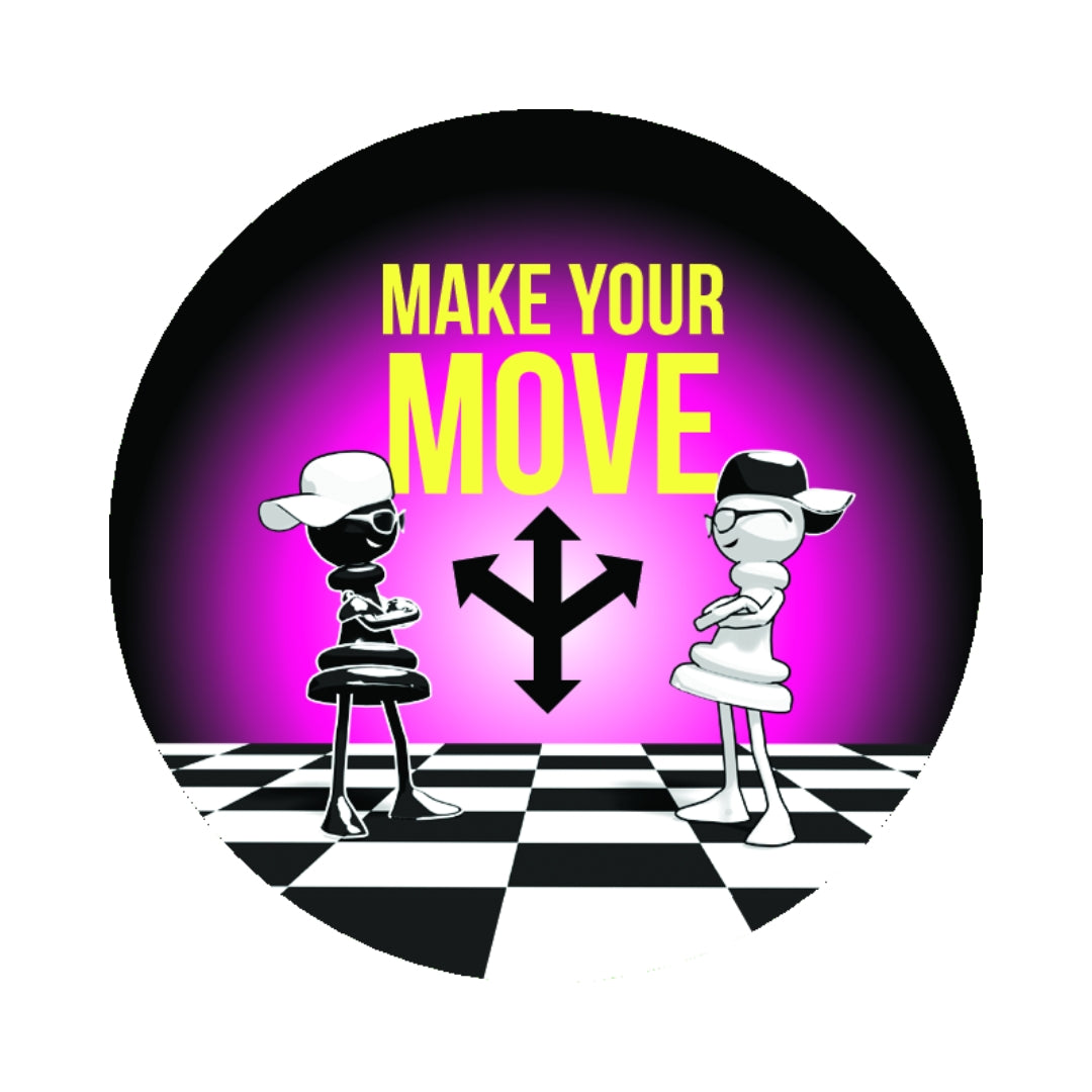 Make Your Move | Chess Badge | Pink