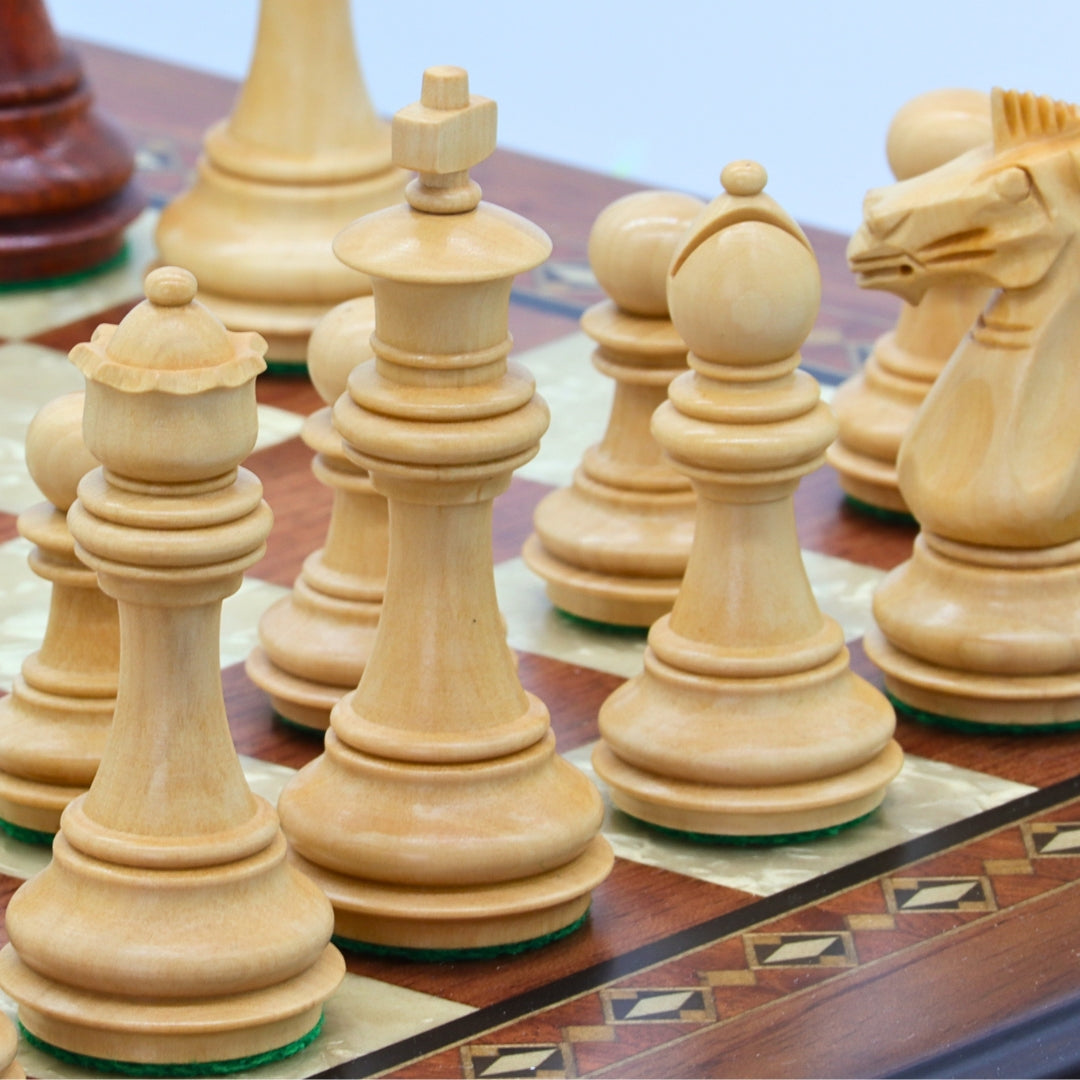 MEGHDOOT Wooden Chess Set with Rosewood &amp; Mother of Pearl Beech Board | 42mm Squares
