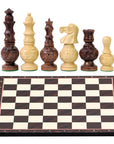 MUGHAL AFTAB Wooden Chess Set with Glossy Walnut Chess Board | 37mm Squares
