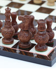 MUGHAL AFTAB Wooden Chess Set with Glossy Walnut Chess Board | 37mm Squares