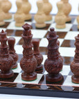 MUGHAL AFTAB Wooden Chess Set with Glossy Walnut Chess Board | 37mm Squares