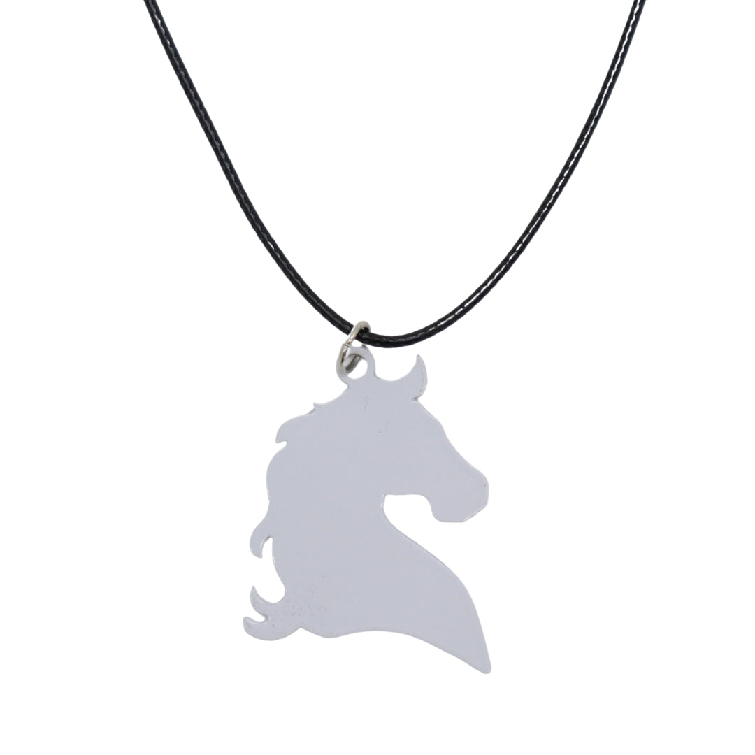 NECKLACE | Chess Themed | Black Faux Leather Cord