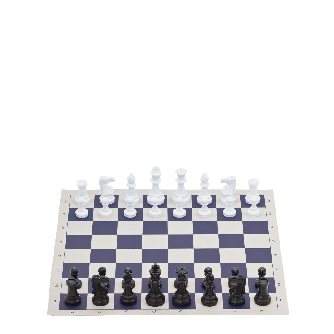 Blue Vinyl Roll-Up Tournament Set | 50 mm Squares