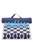 Blue Vinyl Roll-Up Tournament Set | 50 mm Squares