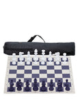 Blue Vinyl Roll-Up Tournament Set | 50 mm Squares