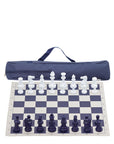 Blue Vinyl Roll-Up Tournament Set | 50 mm Squares