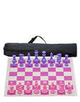 Pink Vinyl Roll-Up Tournament Set | 50 mm Squares