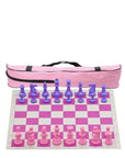 Pink Vinyl Roll-Up Tournament Set | 50 mm Squares