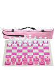 Pink Vinyl Roll-Up Tournament Set | 50 mm Squares