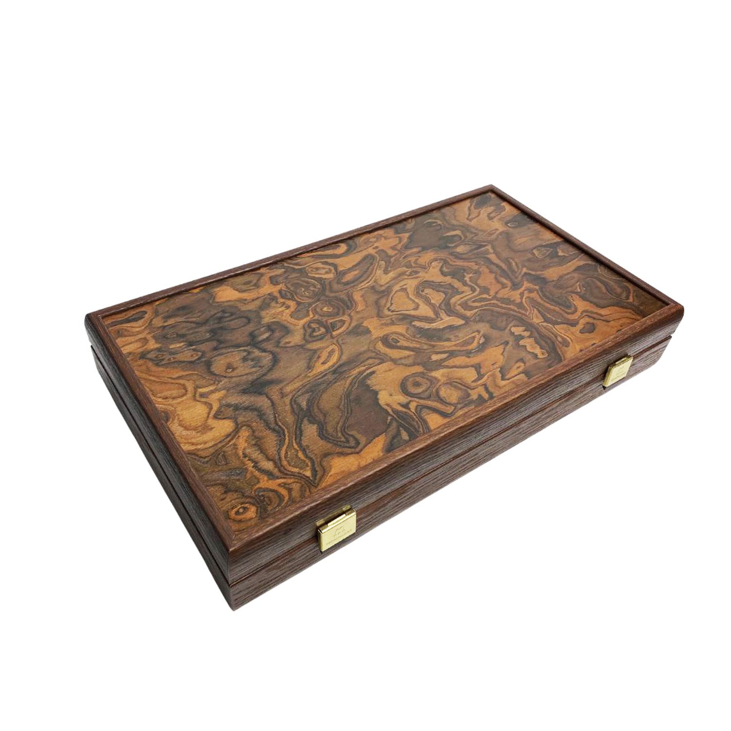 Poker Set | Dark Walnut Case | Californian Burl Veneer Exterior | 300 chips, 2 Packs of Playing Cards | 38.5 x 21.5cm | PVE20.300U
