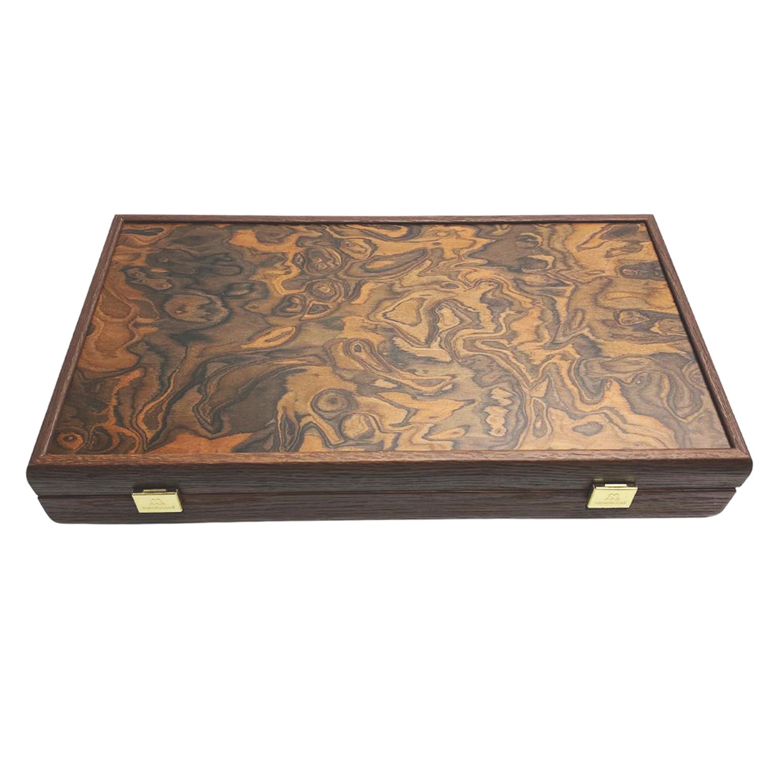 Poker Set | Dark Walnut Case | Californian Burl Veneer Exterior | 300 chips, 2 Packs of Playing Cards | 38.5 x 21.5cm | PVE20.300U