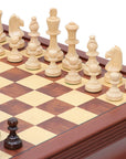 POLISH KNIGHT Chess Set with Maple Mahogany Board with Drawers | 45mm Squares