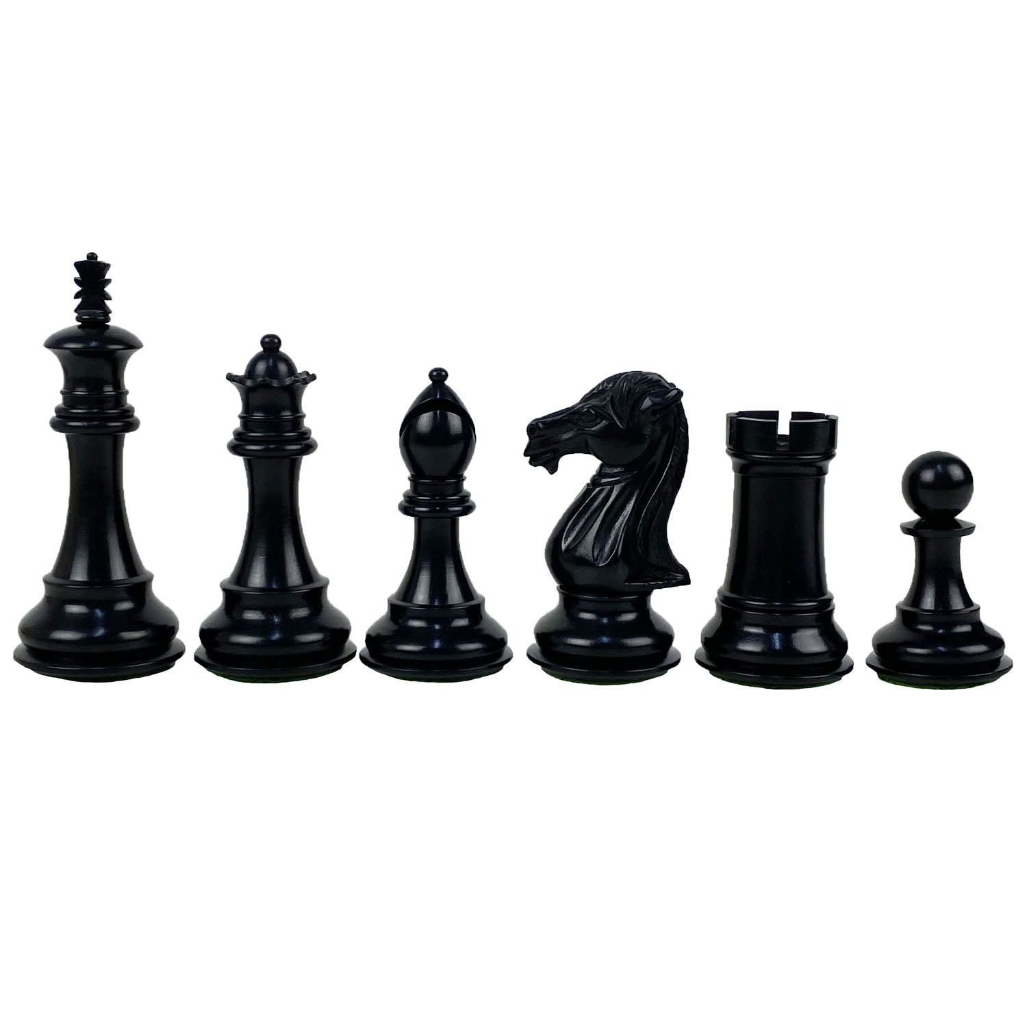 ROYAL KNIGHT | Ebony Chess Pieces | 105mm King Height | Tilia Chess Table with Backgammon | 62mm Squares