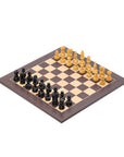 RUSSIAN KNIGHT Ebonised Pieces, 85 mm King | Wenge & Maple Board, 45 mm Squares