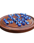 Solid Black Wood Solitaire Game | Glass Marbles