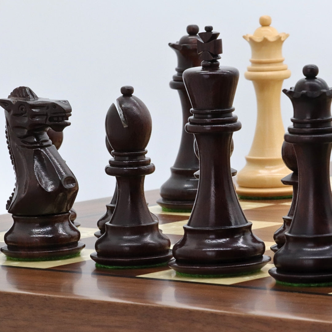 ST. PETERSBURG Wooden Chess Set with Walnut &amp; Mother of Pearl Board | 50mm Squares