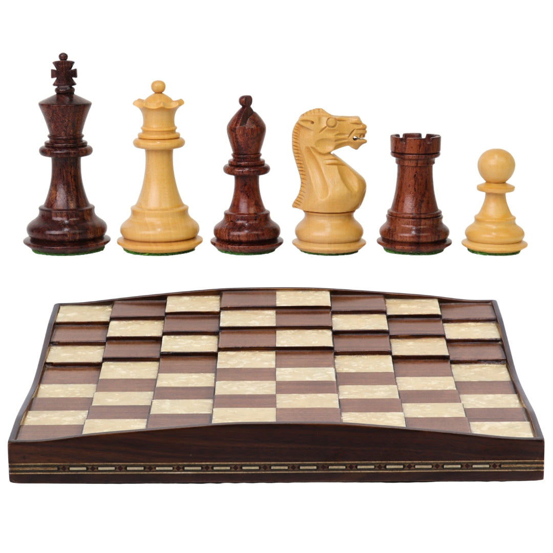STALLION KNIGHT Wooden Chess Set with 3D Beech Board | 50mm Squares