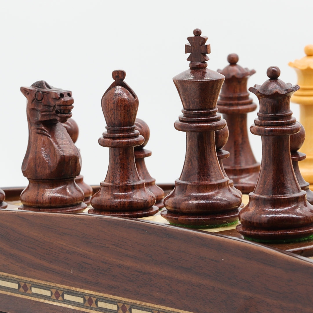 STALLION KNIGHT Wooden Chess Set with 3D Beech Board | 50mm Squares