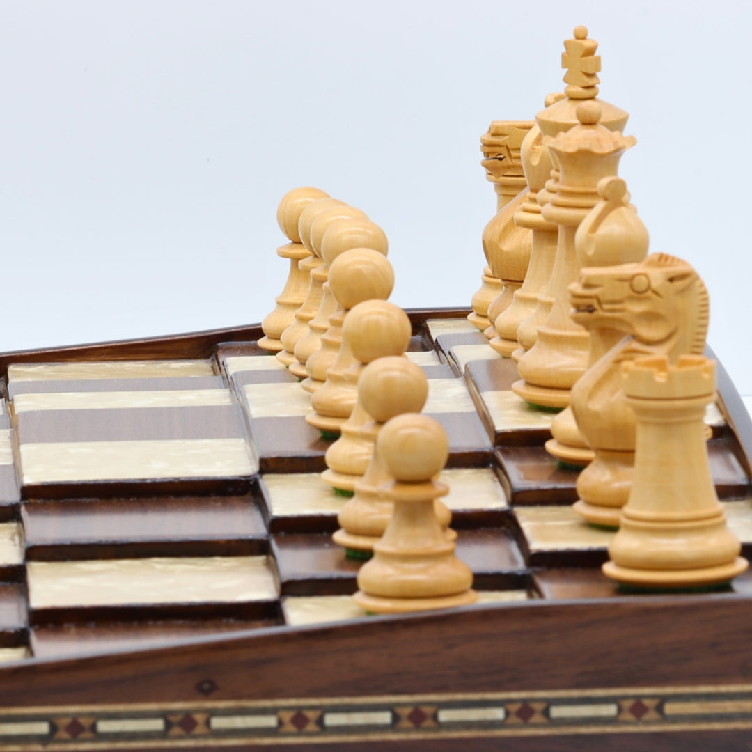 STALLION KNIGHT Wooden Chess Set with 3D Beech Board | 50mm Squares