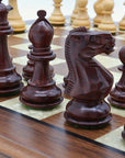 STALLION KNIGHT Wooden Chess Set with Walnut & Mother of Pearl Board | 40mm Squares
