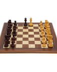 STALLION KNIGHT Wooden Chess Set with Walnut & Mother of Pearl Board | 40mm Squares