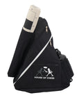 Tournament Chess Bag in black canvas, perfect for carrying chess gear securely and conveniently.